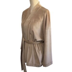 Skims Velour Sleep Top Sienna Wrap Pajama Top Short Robe XS